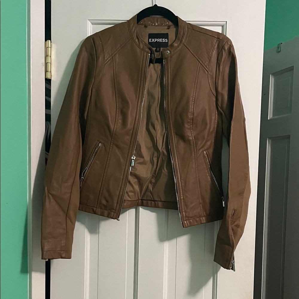 Express Women's Tan Leather Jacket